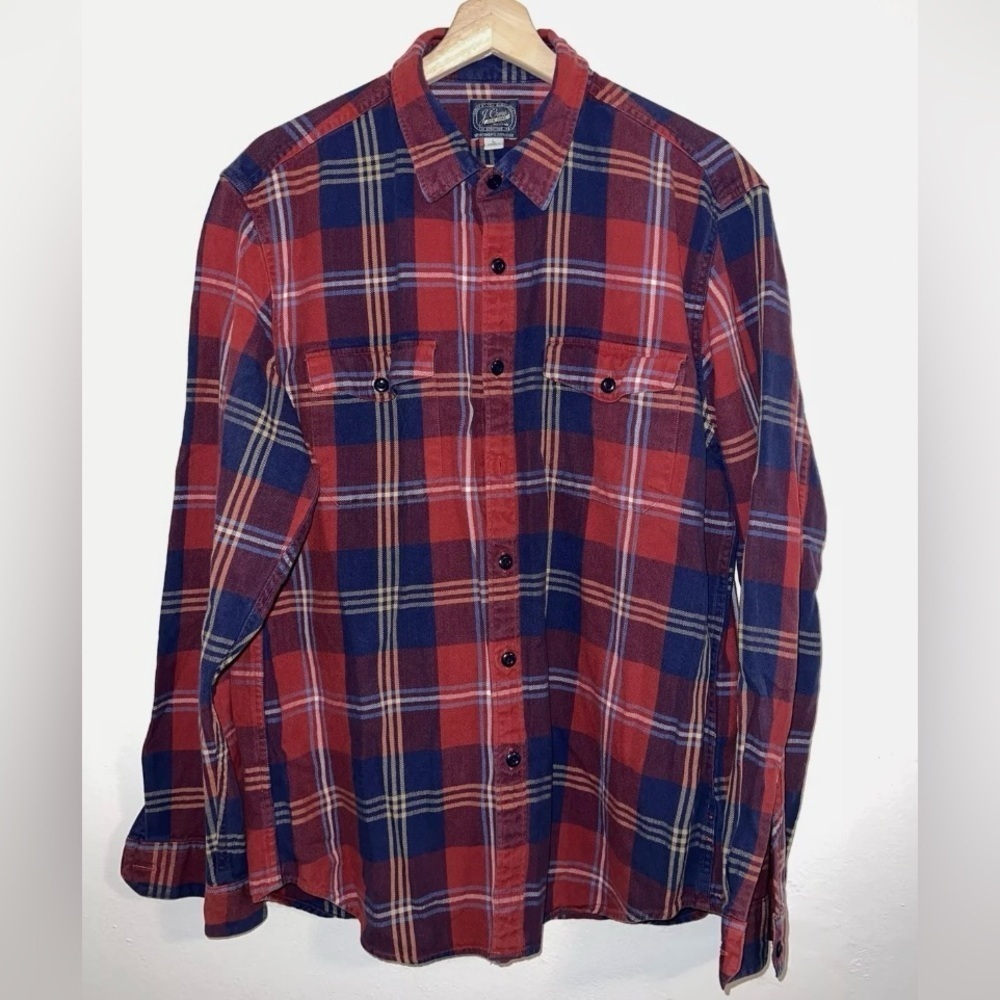J.Crew Men's Medium Traditional Plaid Flannel Preppy Button Up Shirt​​​​​